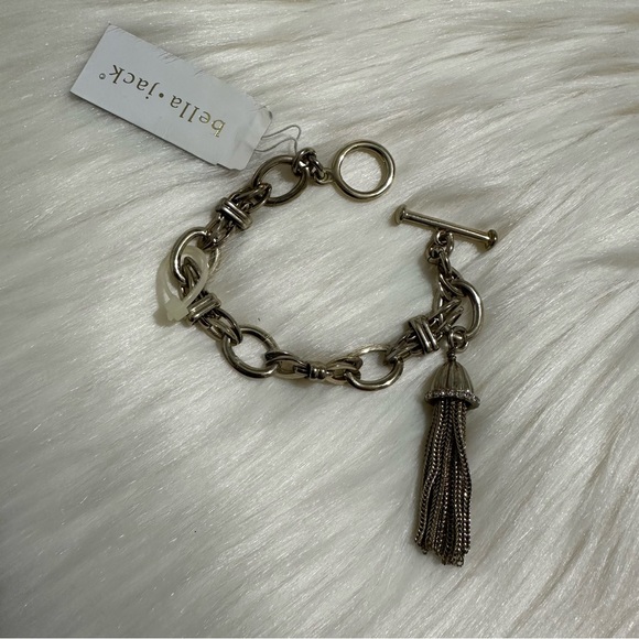 Gold Tone Crystal Tassel Bracelet - Picture 4 of 5